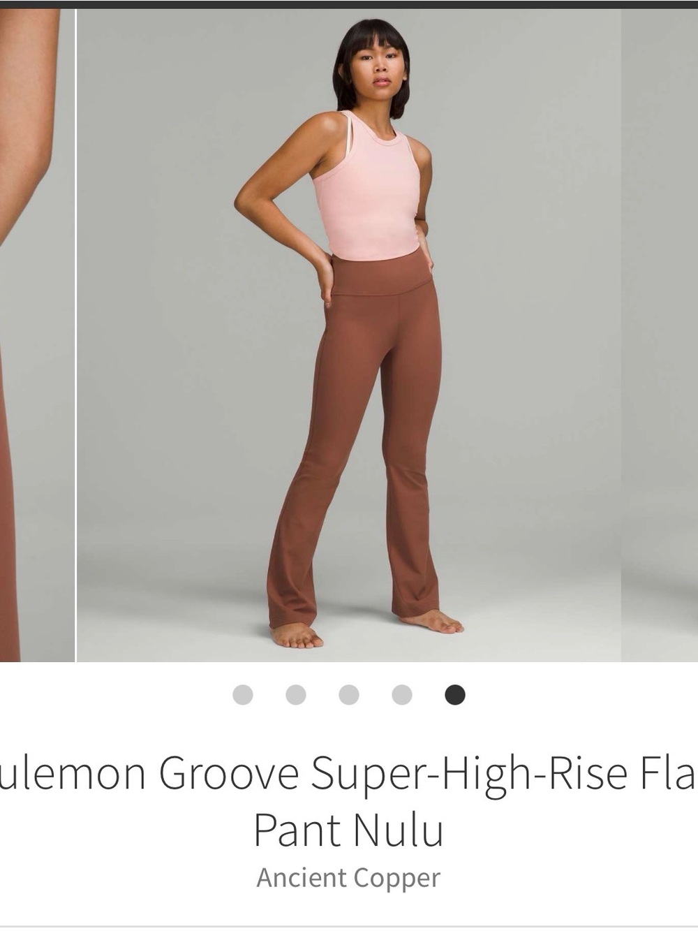 Lululemon Groove Super-High-Rise Flared Pant Nulu
Ancient Copper
Size 4